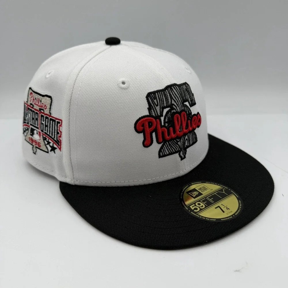New Era 59Fifty Philadelphia Phillies Hat Cap 7 1/4 White 1996 All Star Game MLB